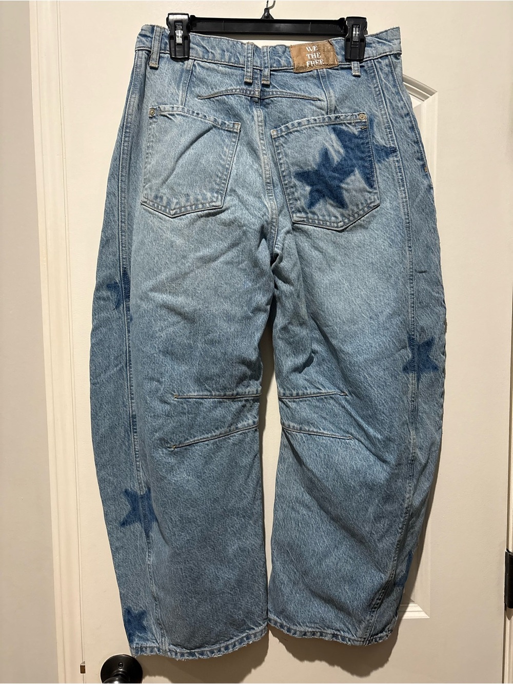 Free People We The Free Good Luck Shadow Star Barrel Jeans 27 Baggy - Picture 7 of 9
